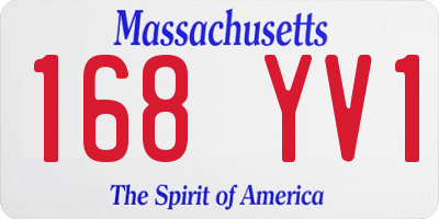 MA license plate 168YV1