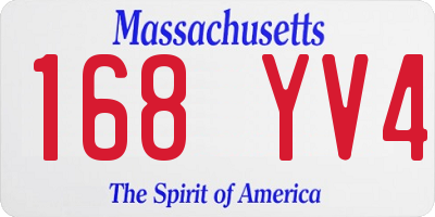 MA license plate 168YV4