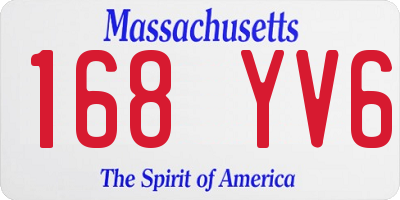 MA license plate 168YV6