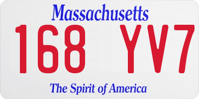 MA license plate 168YV7