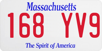 MA license plate 168YV9