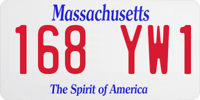 MA license plate 168YW1