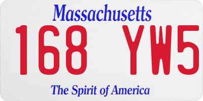 MA license plate 168YW5