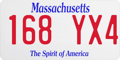 MA license plate 168YX4