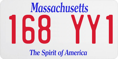 MA license plate 168YY1