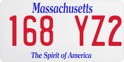 MA license plate 168YZ2