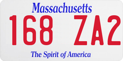 MA license plate 168ZA2