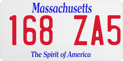 MA license plate 168ZA5