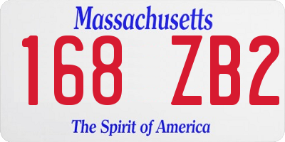 MA license plate 168ZB2