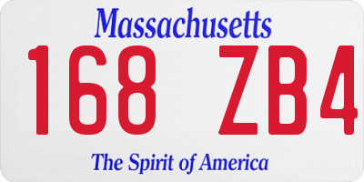 MA license plate 168ZB4