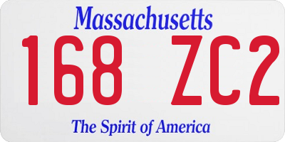 MA license plate 168ZC2