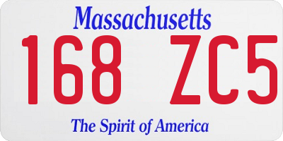 MA license plate 168ZC5