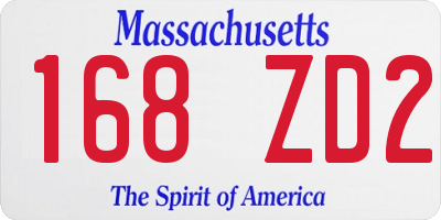MA license plate 168ZD2
