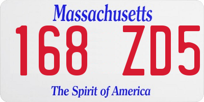 MA license plate 168ZD5