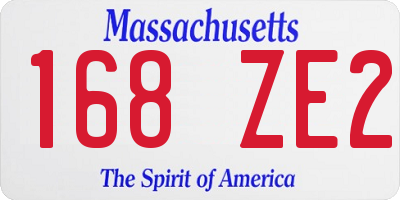 MA license plate 168ZE2