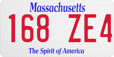 MA license plate 168ZE4