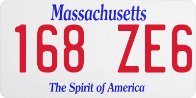 MA license plate 168ZE6