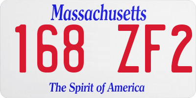 MA license plate 168ZF2