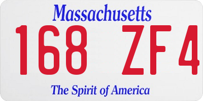 MA license plate 168ZF4