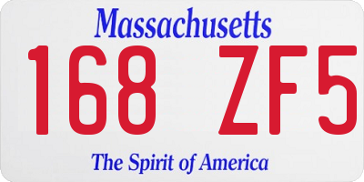 MA license plate 168ZF5