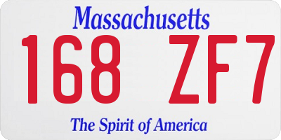 MA license plate 168ZF7