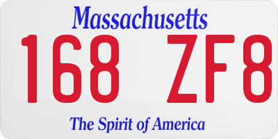 MA license plate 168ZF8