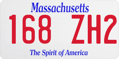 MA license plate 168ZH2
