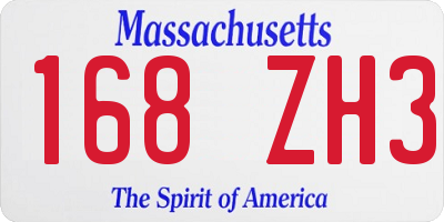MA license plate 168ZH3