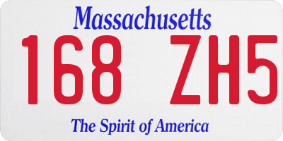 MA license plate 168ZH5