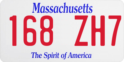MA license plate 168ZH7