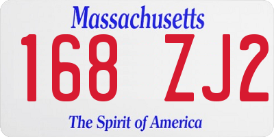 MA license plate 168ZJ2