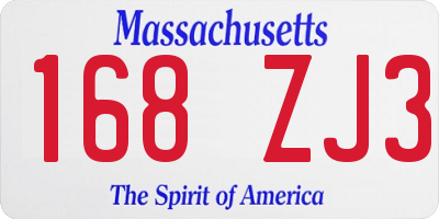 MA license plate 168ZJ3