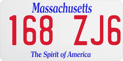 MA license plate 168ZJ6