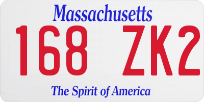 MA license plate 168ZK2