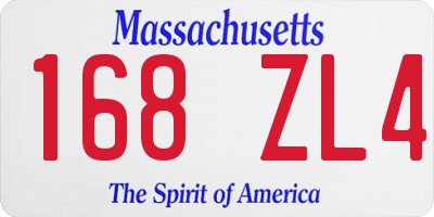 MA license plate 168ZL4