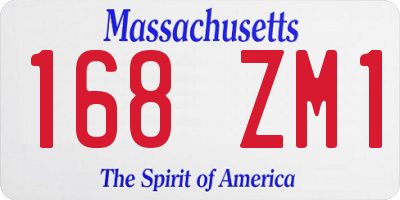 MA license plate 168ZM1