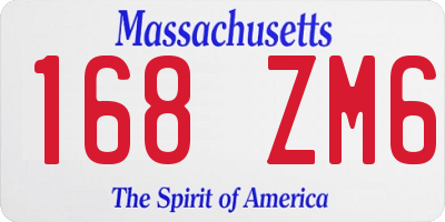 MA license plate 168ZM6