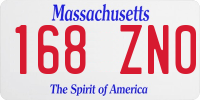 MA license plate 168ZN0