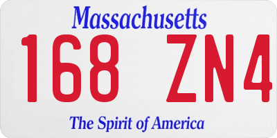 MA license plate 168ZN4