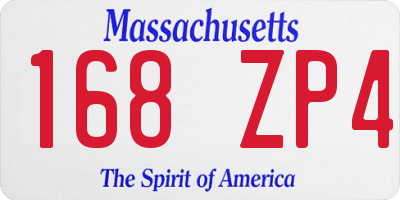 MA license plate 168ZP4