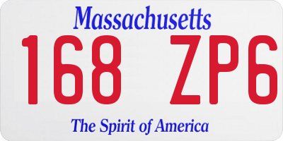 MA license plate 168ZP6