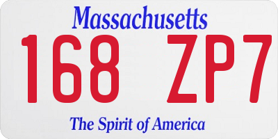 MA license plate 168ZP7