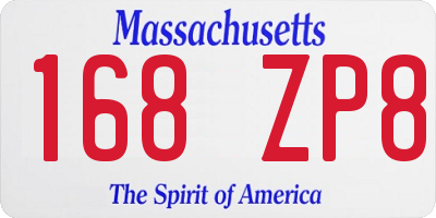 MA license plate 168ZP8