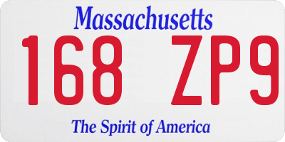 MA license plate 168ZP9