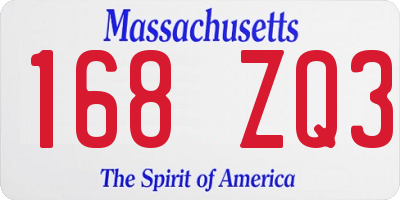 MA license plate 168ZQ3
