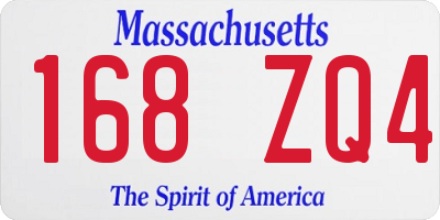 MA license plate 168ZQ4