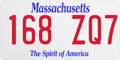 MA license plate 168ZQ7
