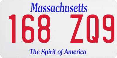 MA license plate 168ZQ9