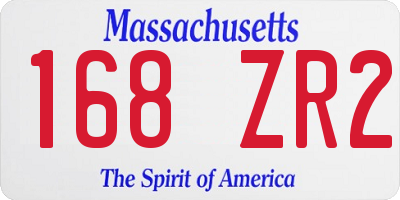 MA license plate 168ZR2
