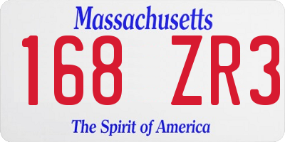 MA license plate 168ZR3